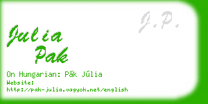 julia pak business card